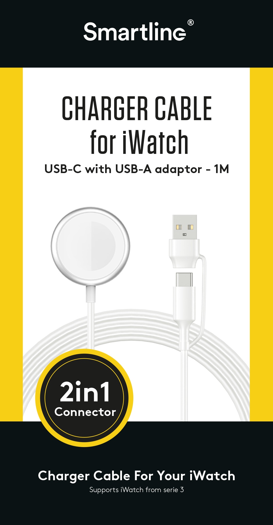 Apple Watch Charger USB-C/USB-A 1m 2.5W White
