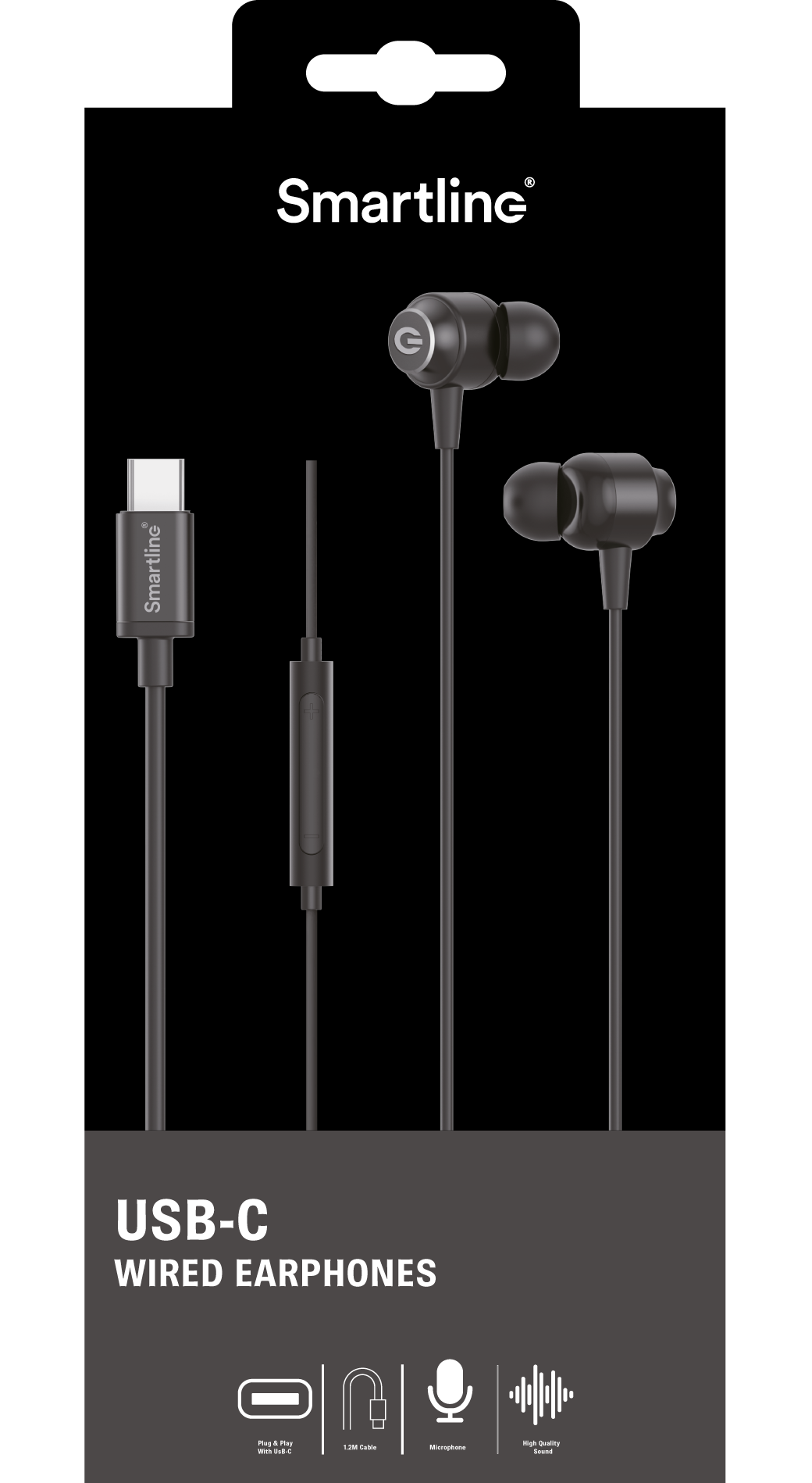 Wired Headphones USB-C Black