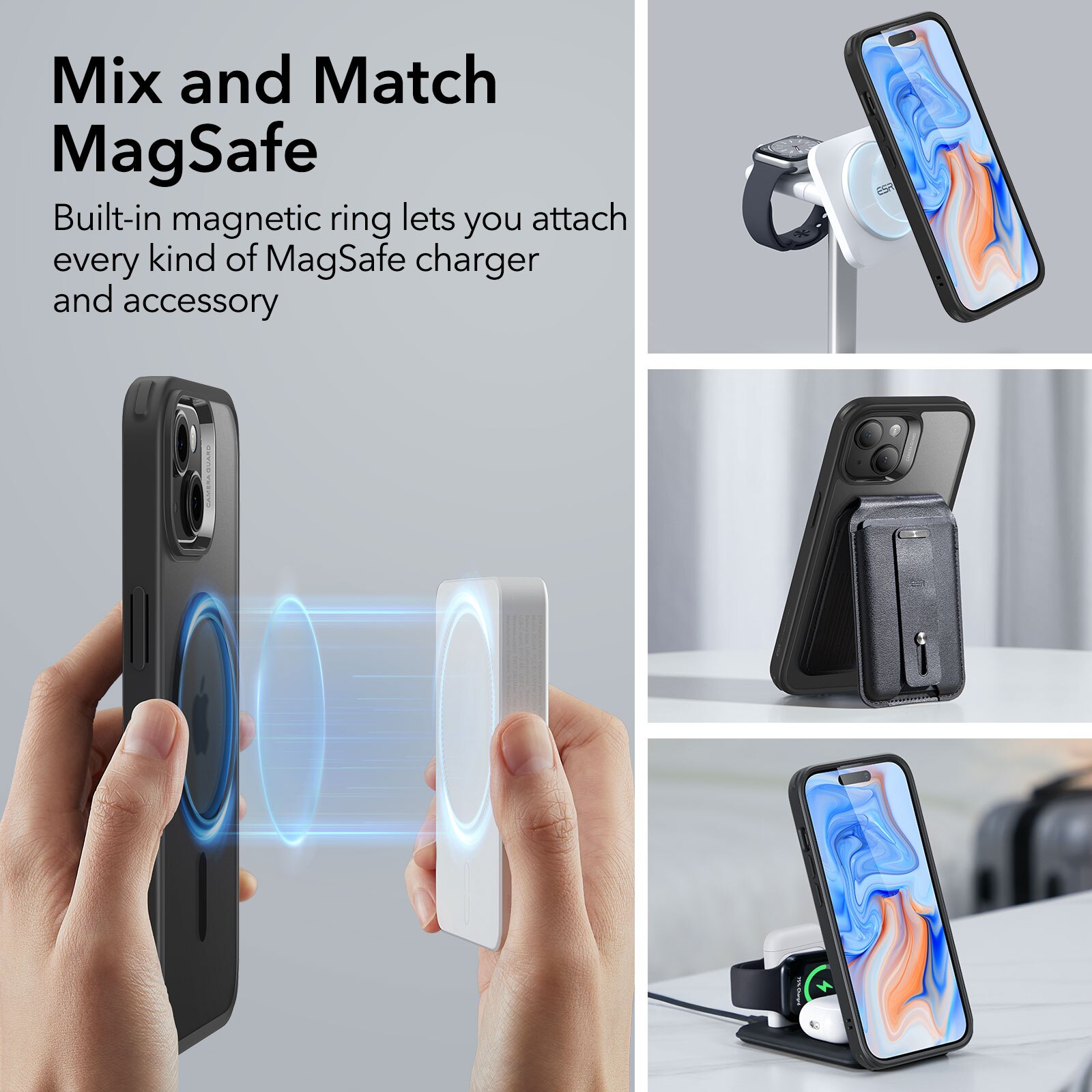 iPhone 15 Plus Classic Hybrid HaloLock MagSafe Black