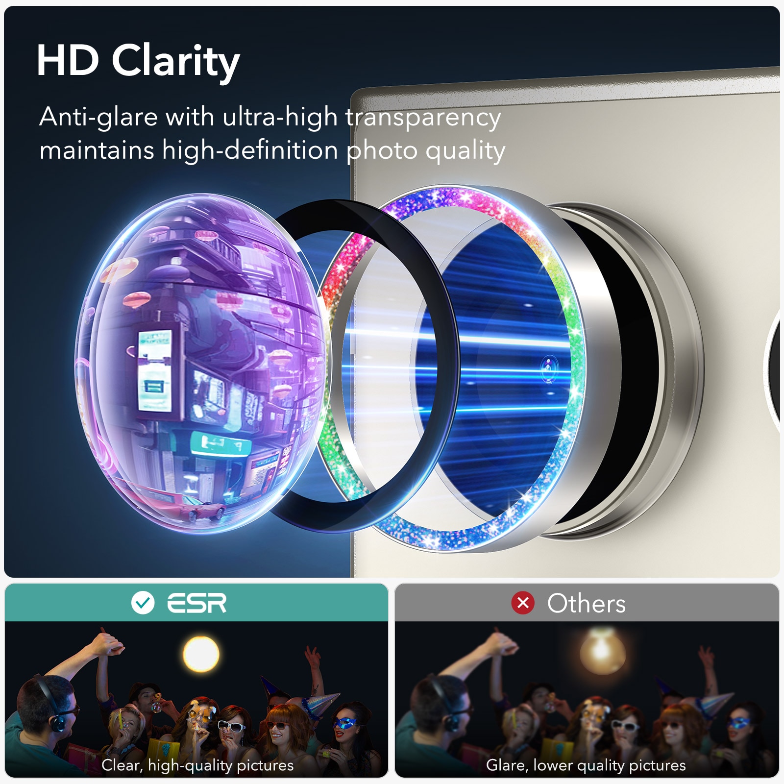 Samsung Galaxy S24 Ultra Armorite Camera Lens Protector Chromatic Shimmer