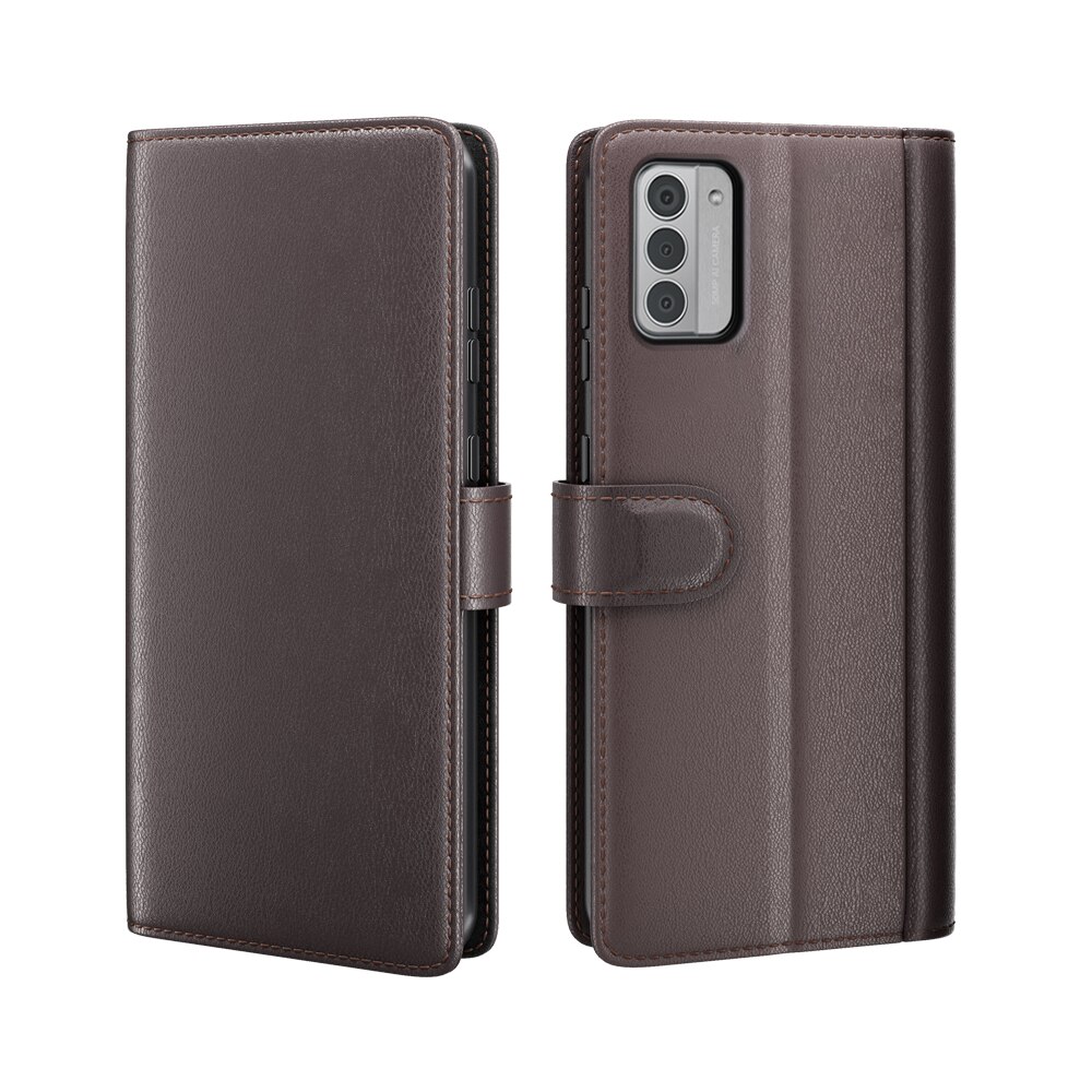 Nokia G42 Genuine Leather Wallet Case Brown