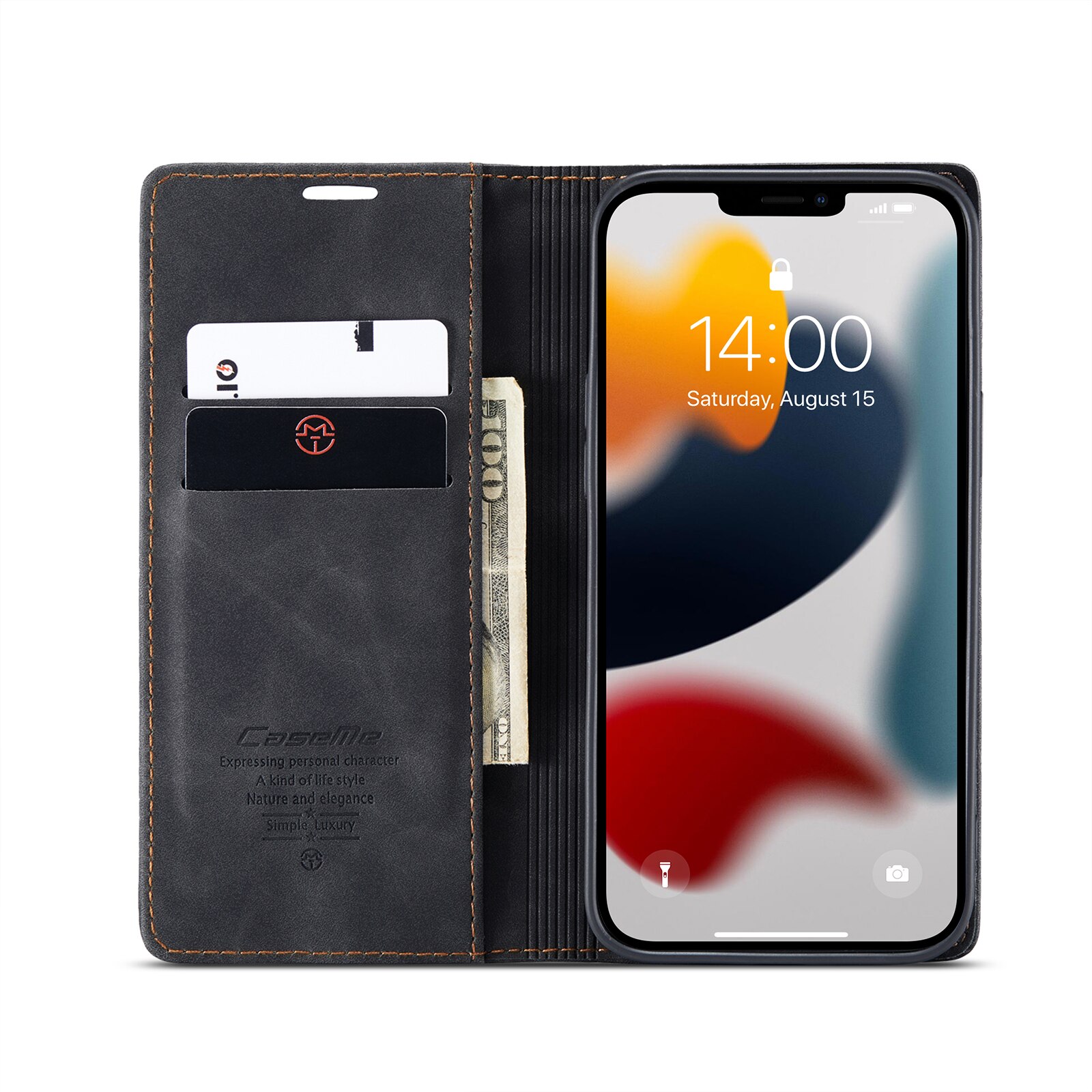 iPhone 13 Pro Slim Wallet Case Black