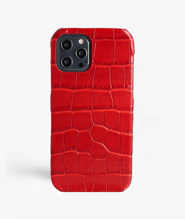 iPhone 12 Pro Max Case Croco Red