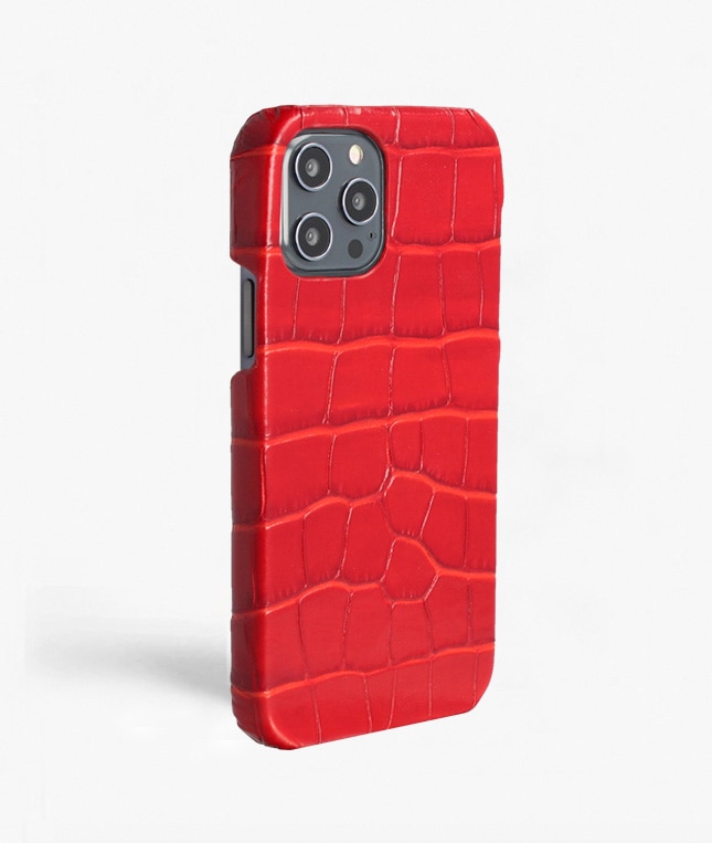 iPhone 12 Pro Max Case Croco Red