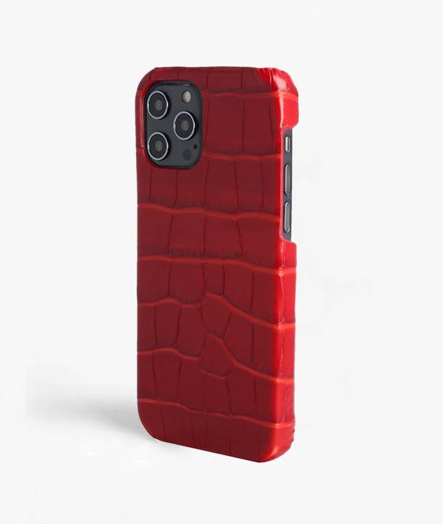 iPhone 12 Pro Max Case Croco Red