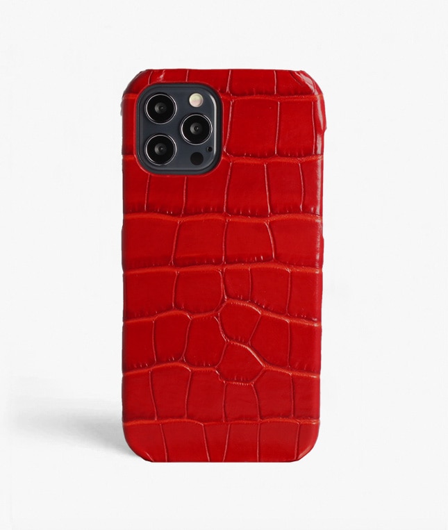 iPhone 12/iPhone 12 Pro Case Croco Red