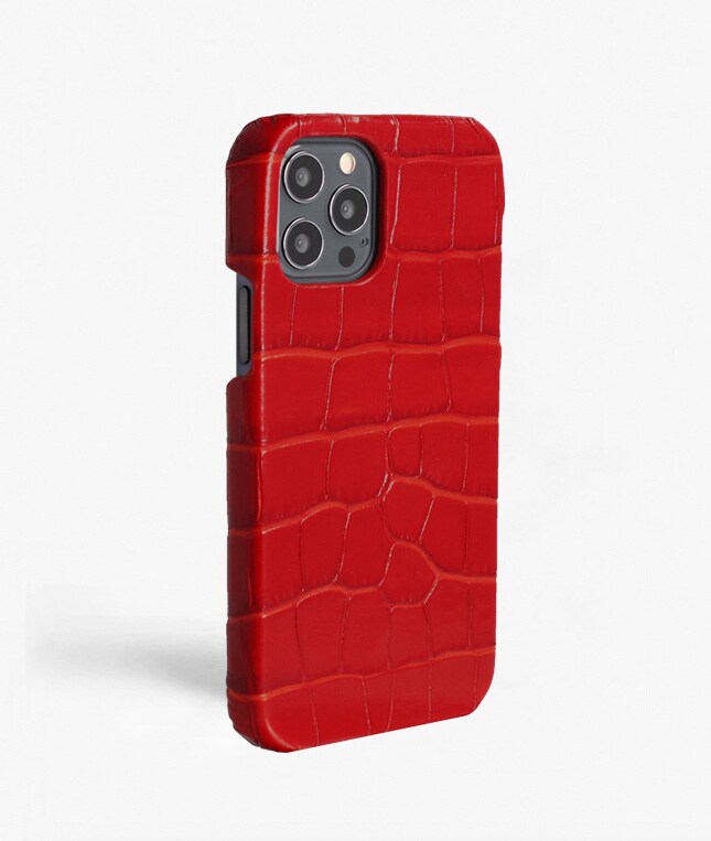 iPhone 12/iPhone 12 Pro Case Croco Red