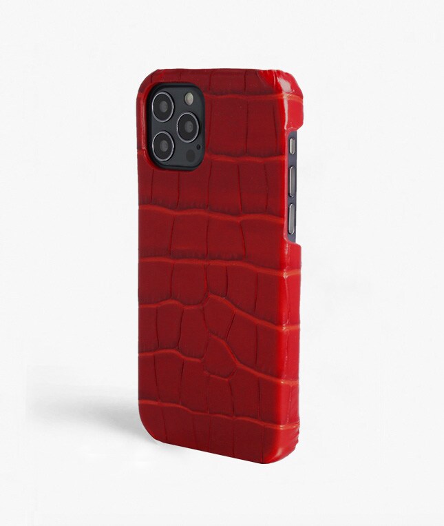 iPhone 12/iPhone 12 Pro Case Croco Red