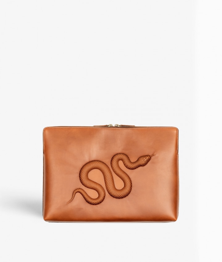 Laptop Bag 15" Snake Vegetable Brown