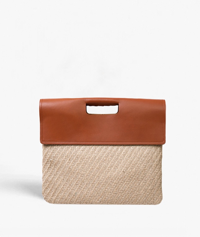 Trend Bag Jute Leather Vegetable Tanned Brown