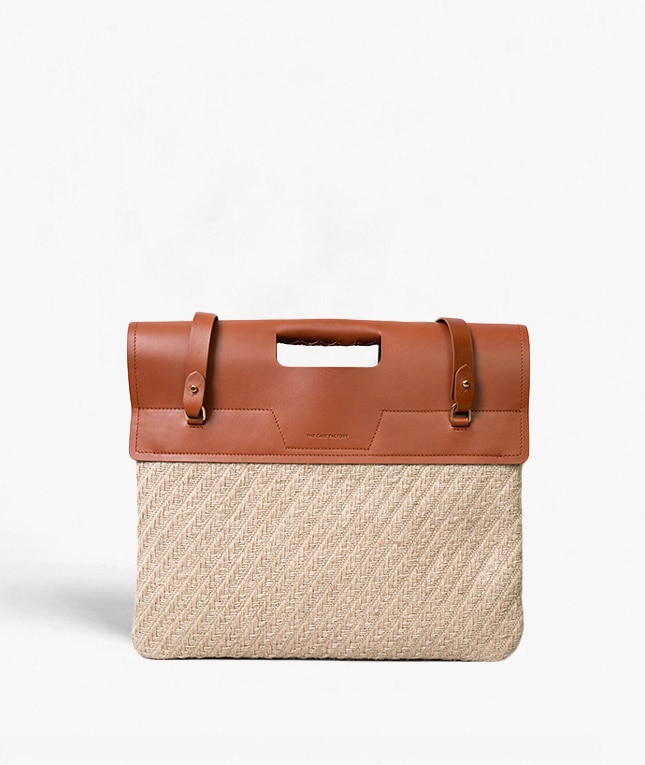 Trend Bag Jute Leather Vegetable Tanned Brown