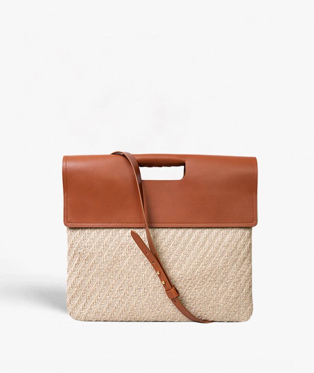 Trend Bag Jute Leather Vegetable Tanned Brown