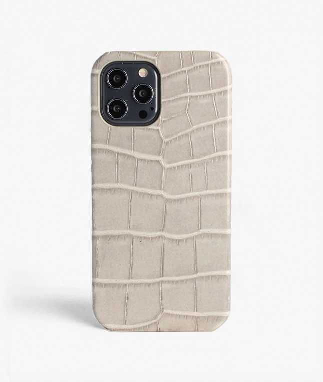 iPhone 12 Pro Max Case Croco Grey