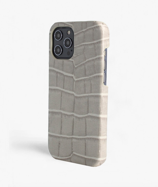 iPhone 12 Pro Max Case Croco Grey