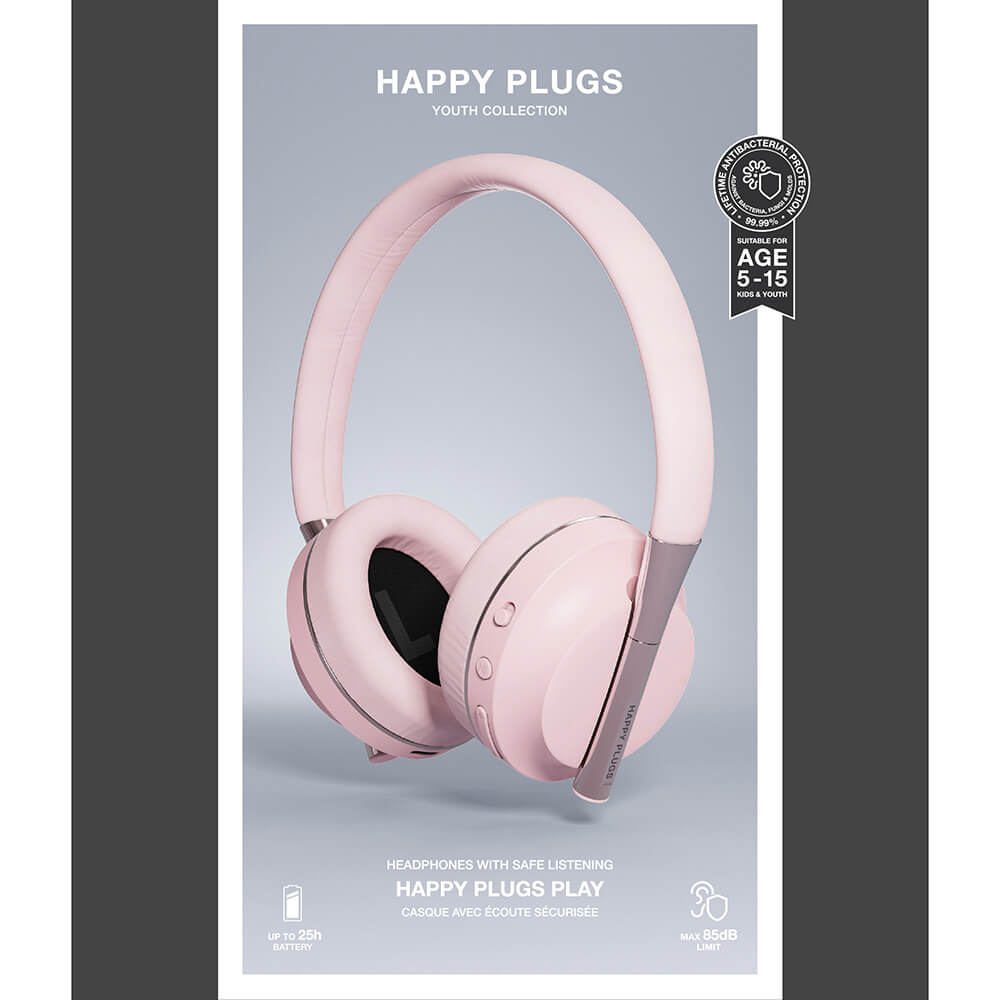 Play Youth Wireless Over-Ear Headphones 85dB Pink