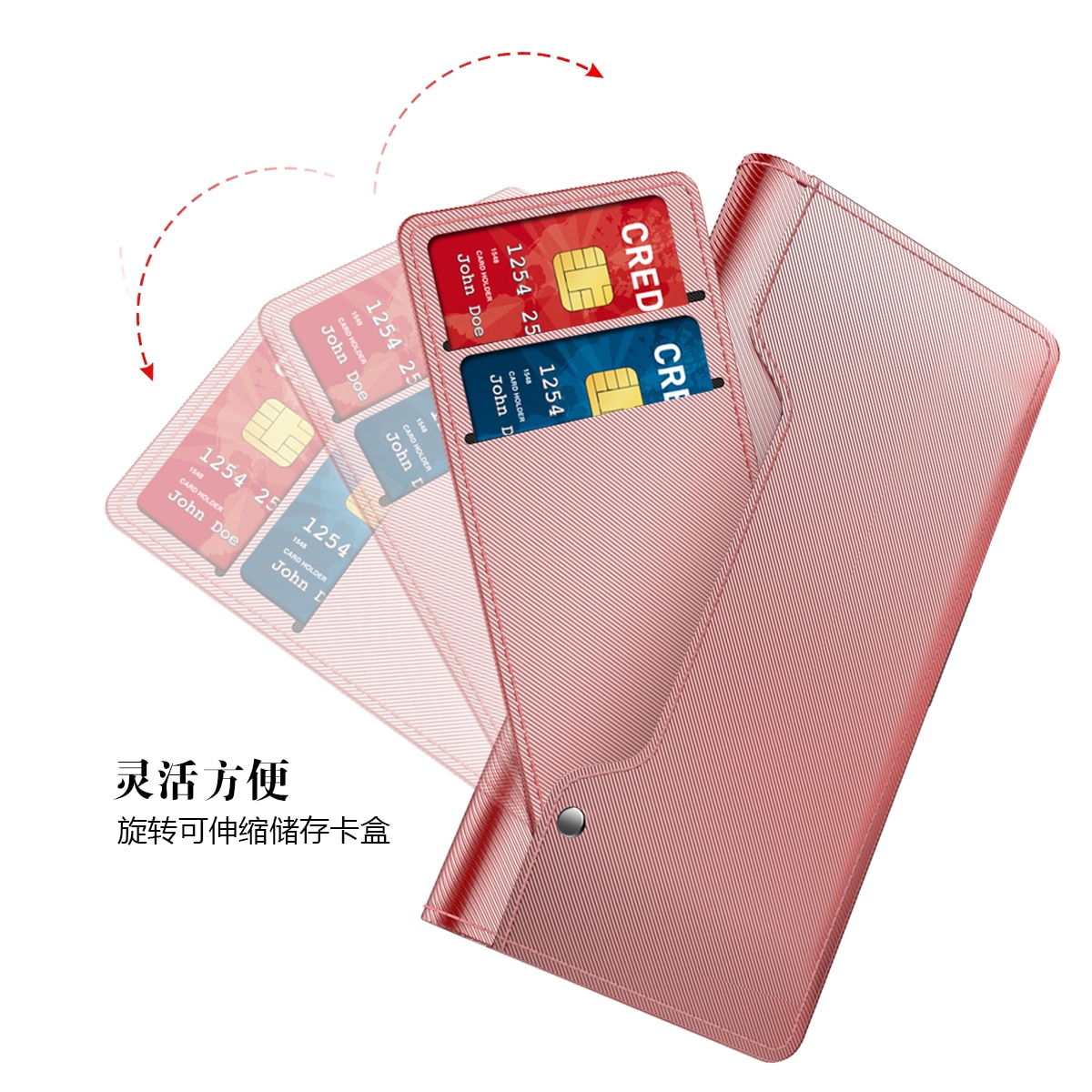 Samsung Galaxy A53 Wallet Case Mirror Pink Gold