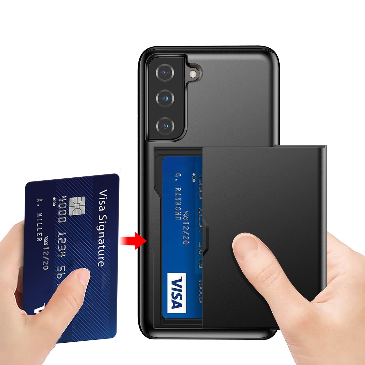 Samsung Galaxy S21 FE Card Slot Case Black