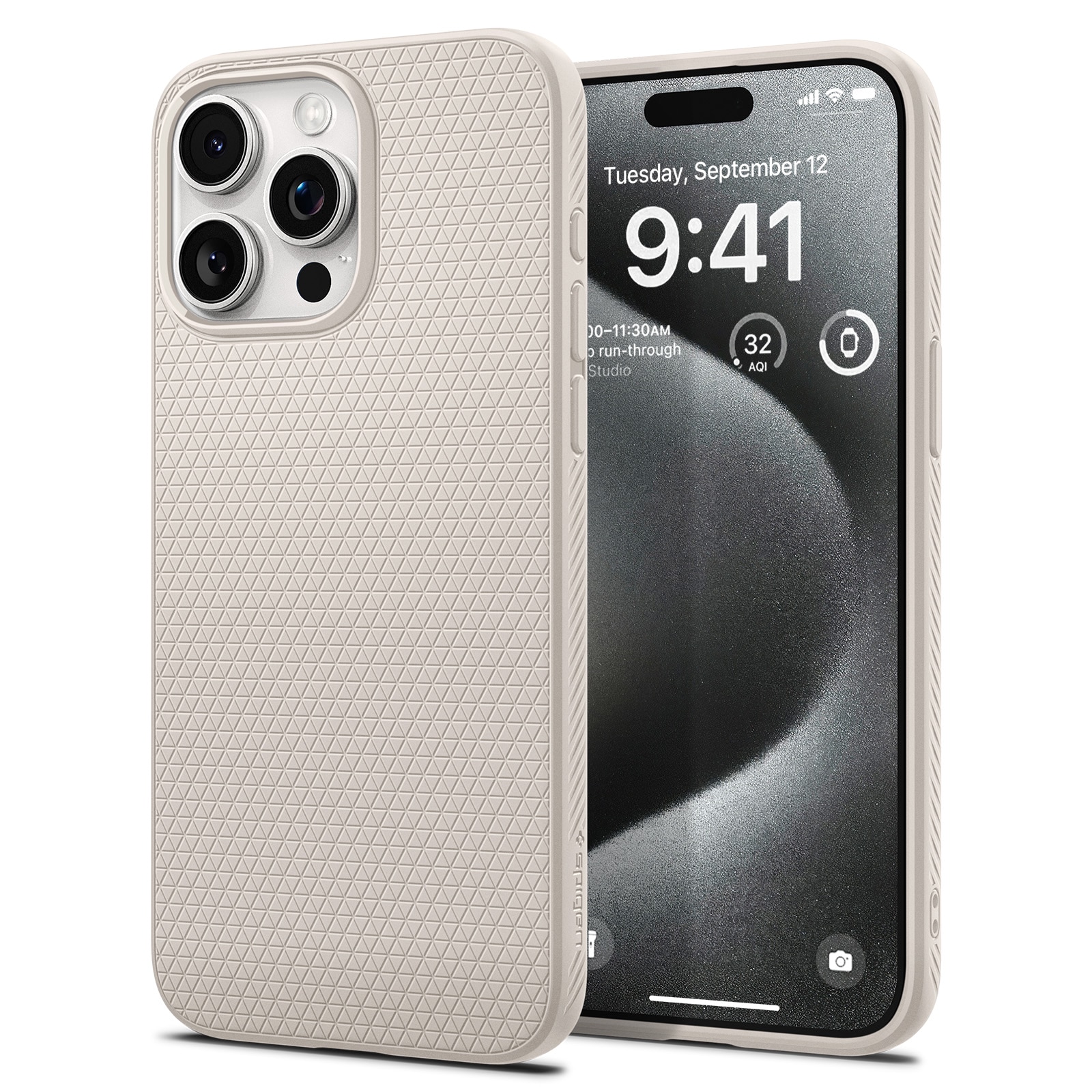 Spigen iPhone 15 Pro Case Liquid Air Natural Titanium