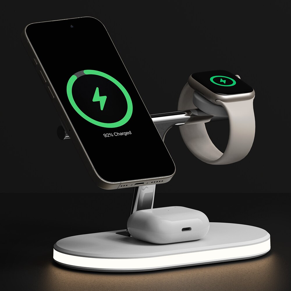 3-in-1 Wireless Charger Stand White