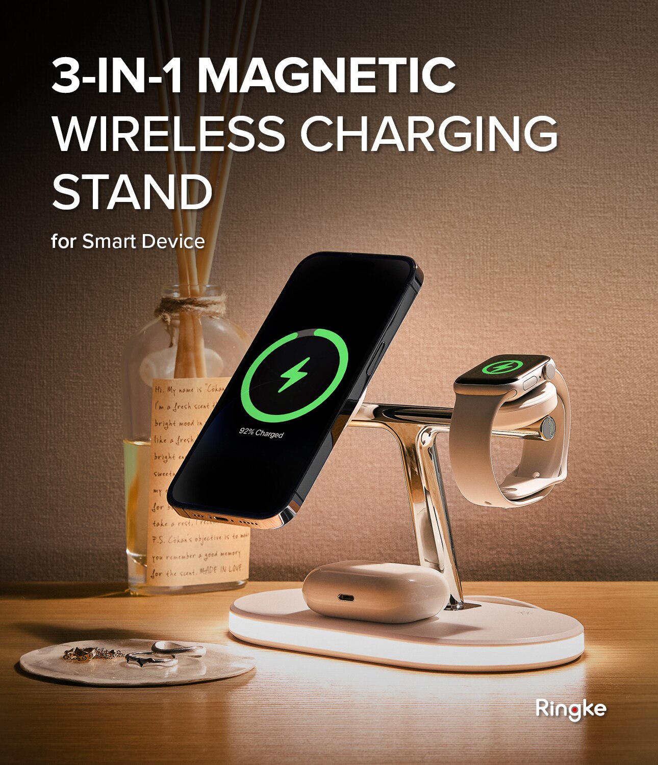 3-in-1 Wireless Charger Stand White