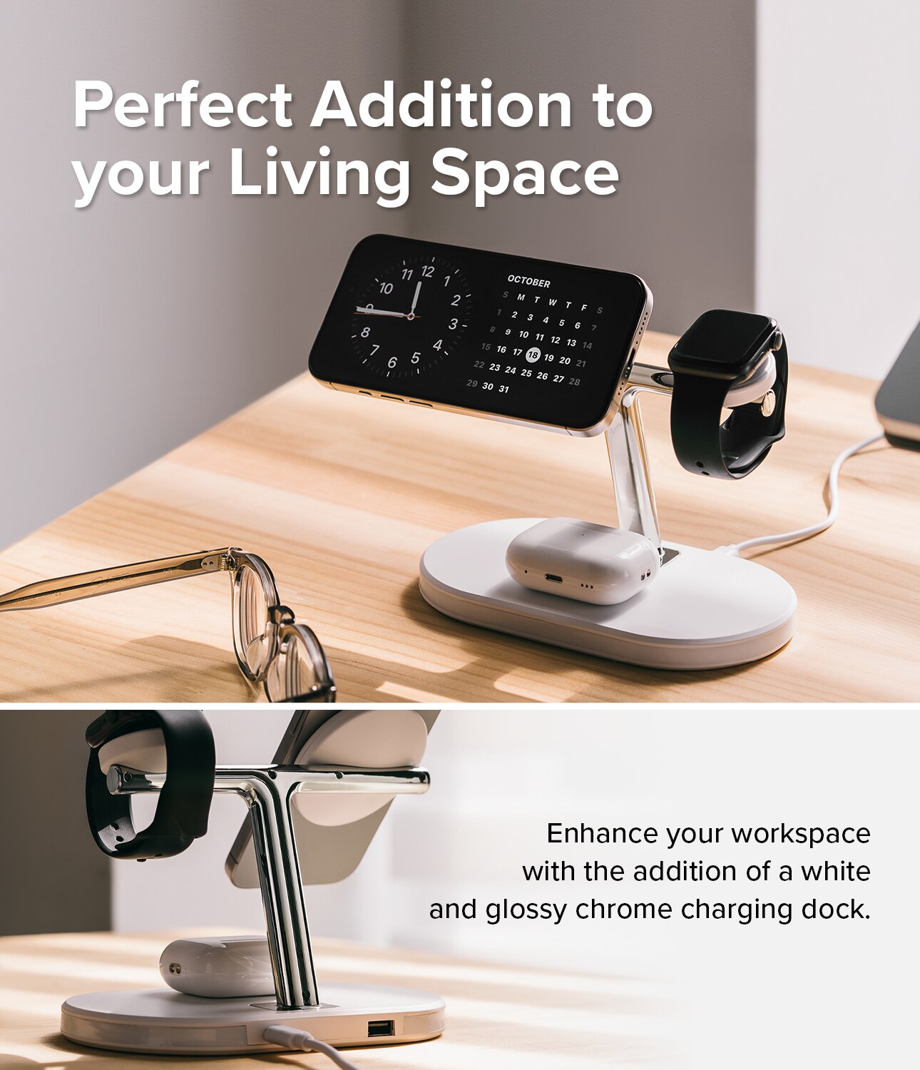3-in-1 Wireless Charger Stand White