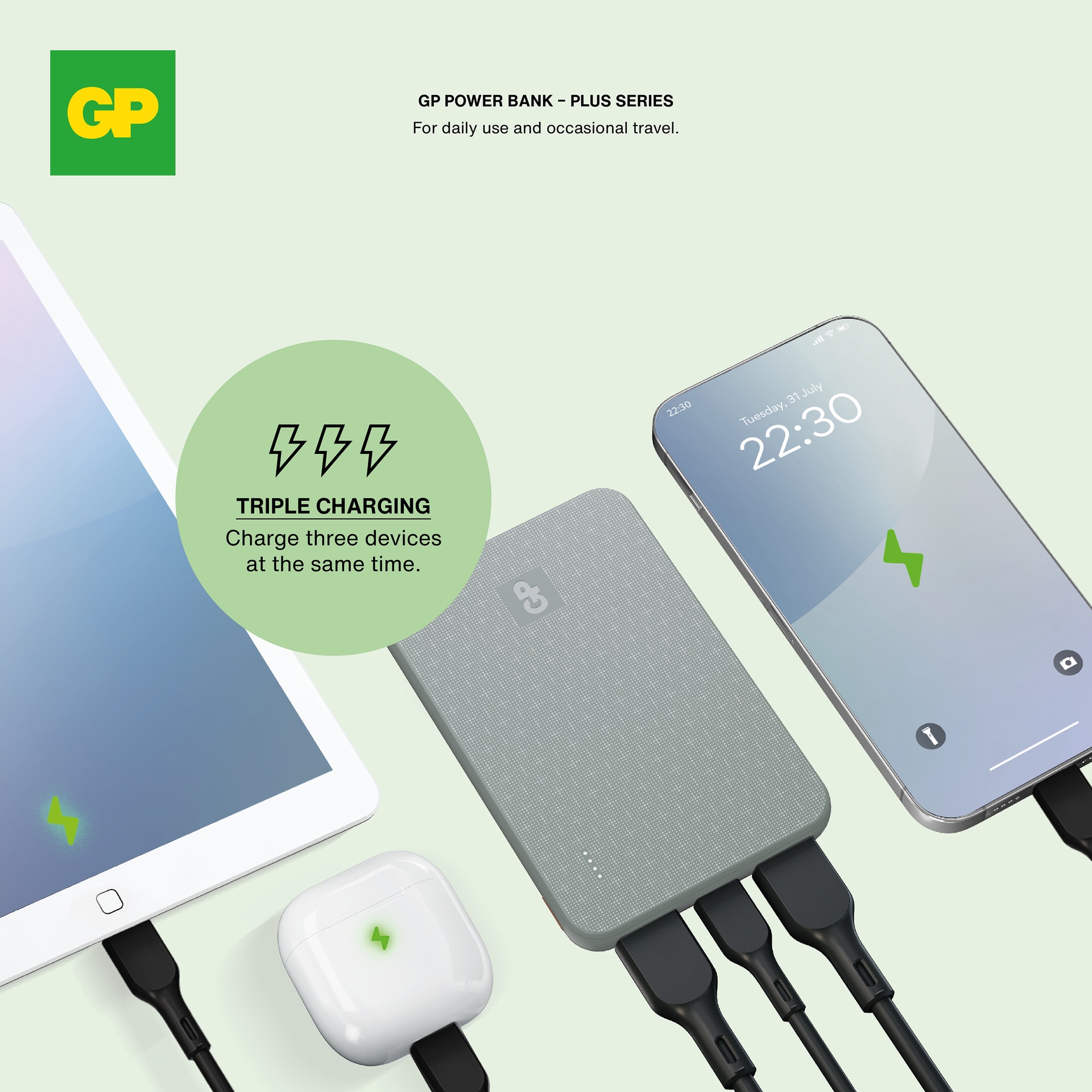 Powerbank Plus 5000mAh Grey