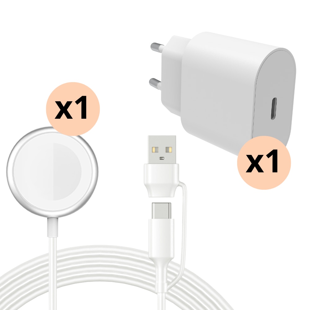 Complete Apple Watch Charger  - 1m Cable and Wall Charger - Smartline