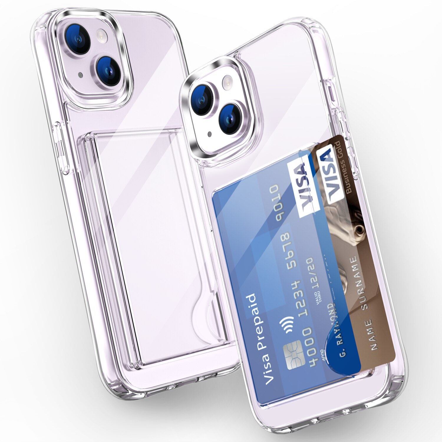 Hybrid Case Card Slot iPhone 15 Transparent