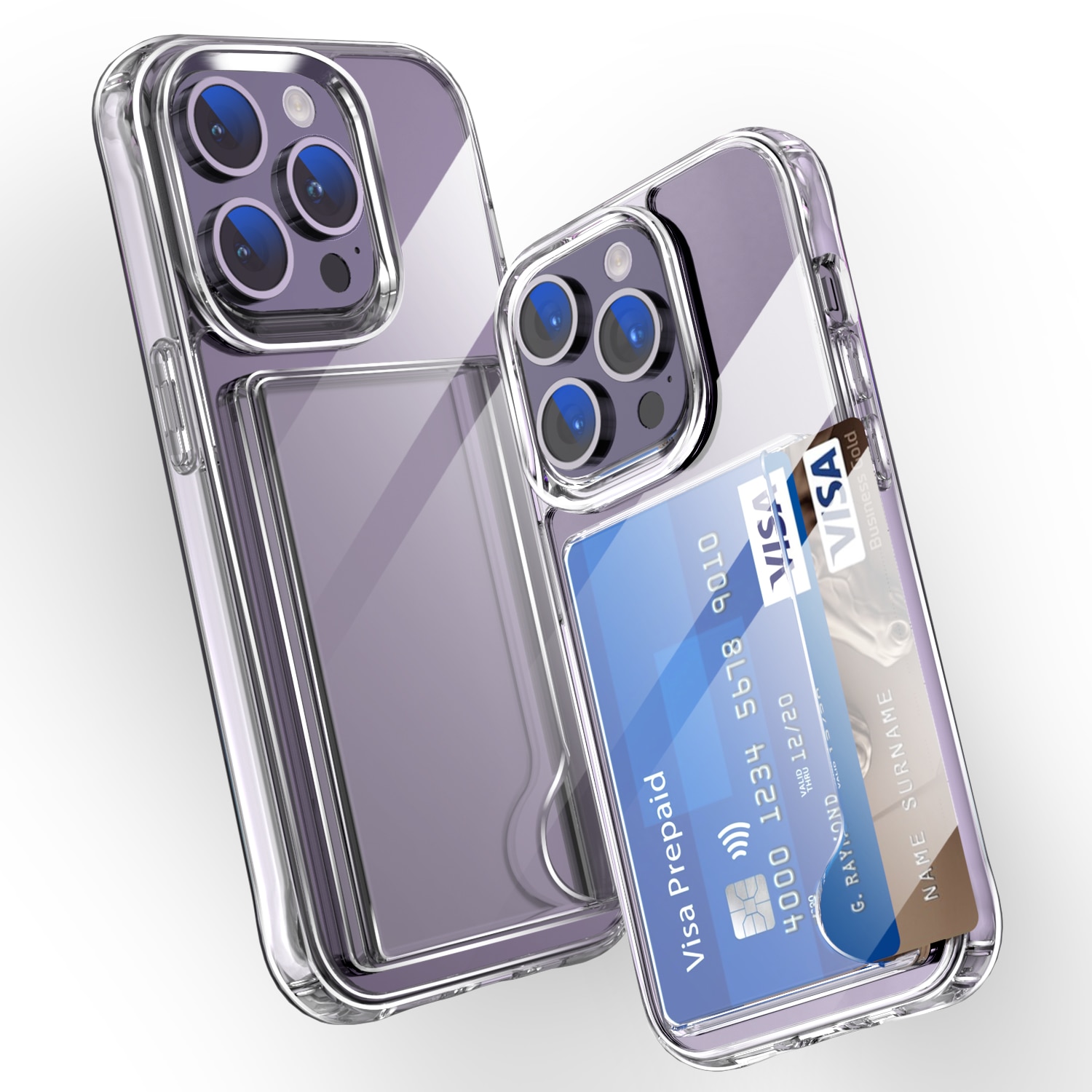 Hybrid Case Card Slot iPhone 15 Pro Transparent