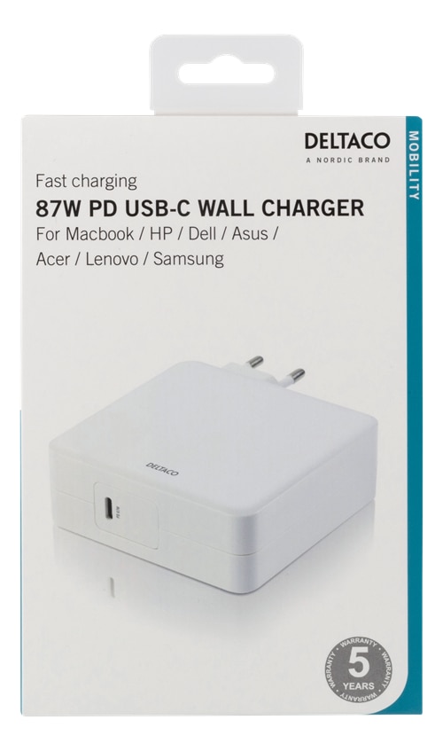 87W USB-C Power Adaptor White