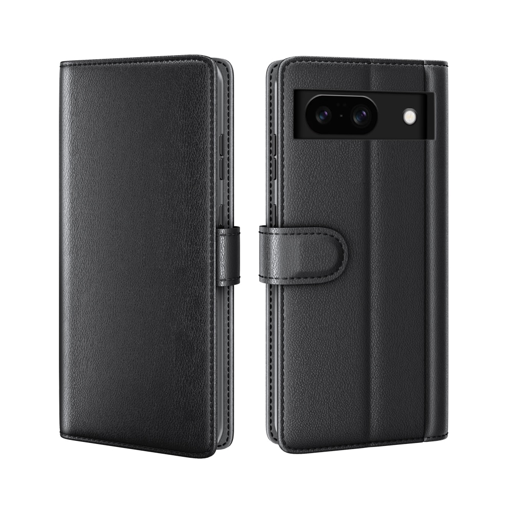 Google Pixel 8 Genuine Leather Wallet Case Black