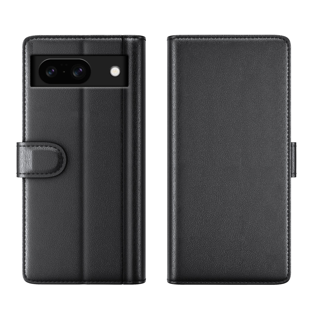 Google Pixel 8 Genuine Leather Wallet Case Black