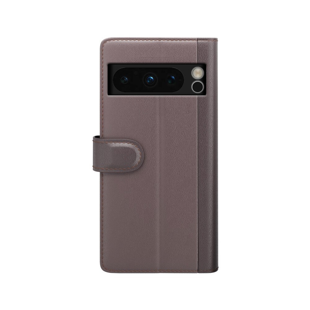 Google Pixel 8 Pro Genuine Leather Wallet Case Brown