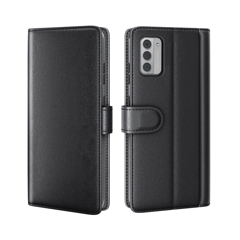 Nokia G42 Genuine Leather Wallet Case Black