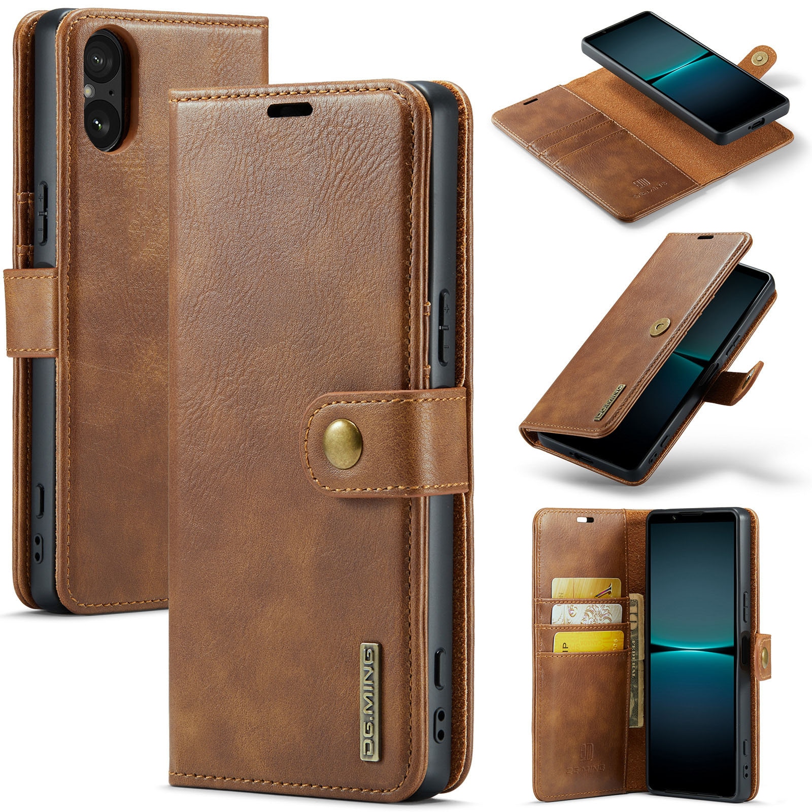 Sony Xperia 5 V Magnet Wallet Cognac