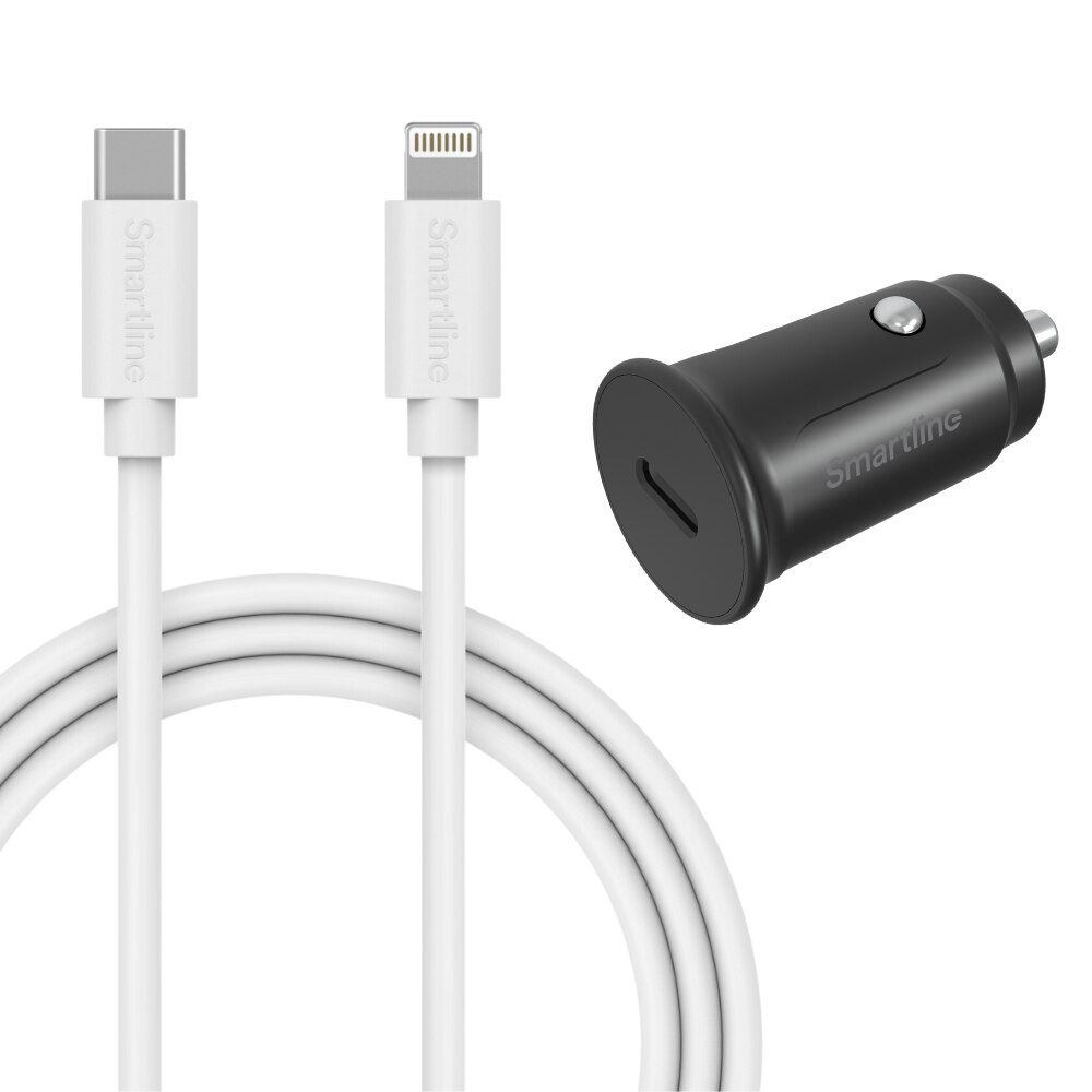 Complete Car Charger for iPhone 7 - 1m Cable and Charger Lightning - Smartline