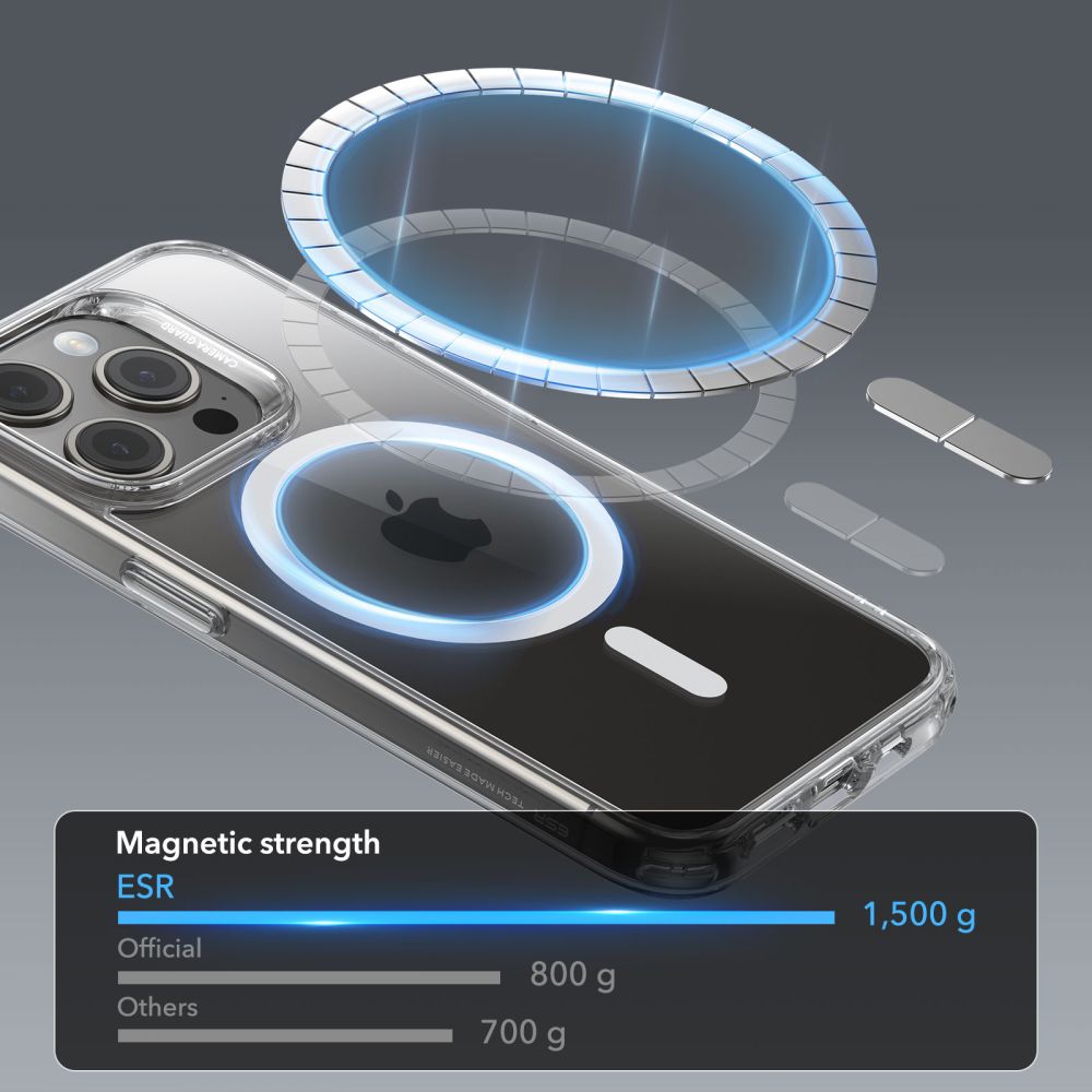 iPhone 15 Pro Max ESR Armor Tough Kickstand HaloLock MagSafe Case - Black /  Clear