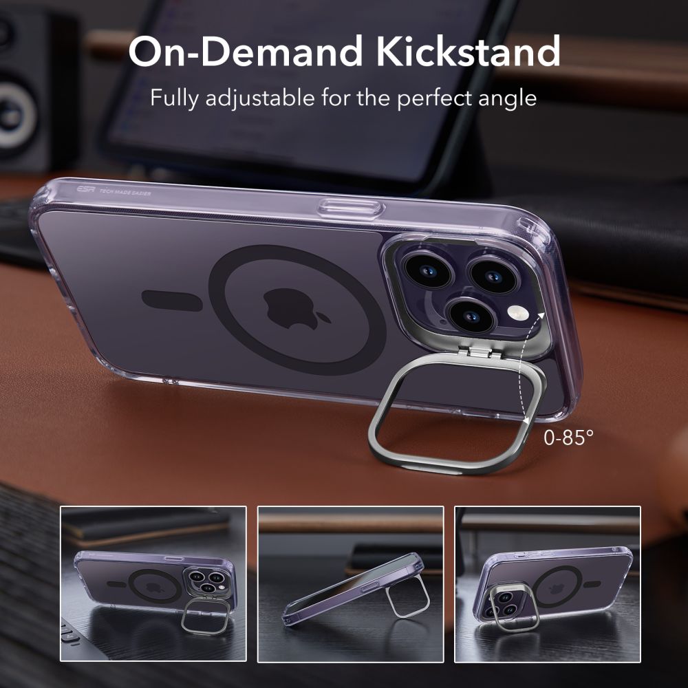 iPhone 14 Pro Classic Kickstand Halolock MagSafe Clear/Purple