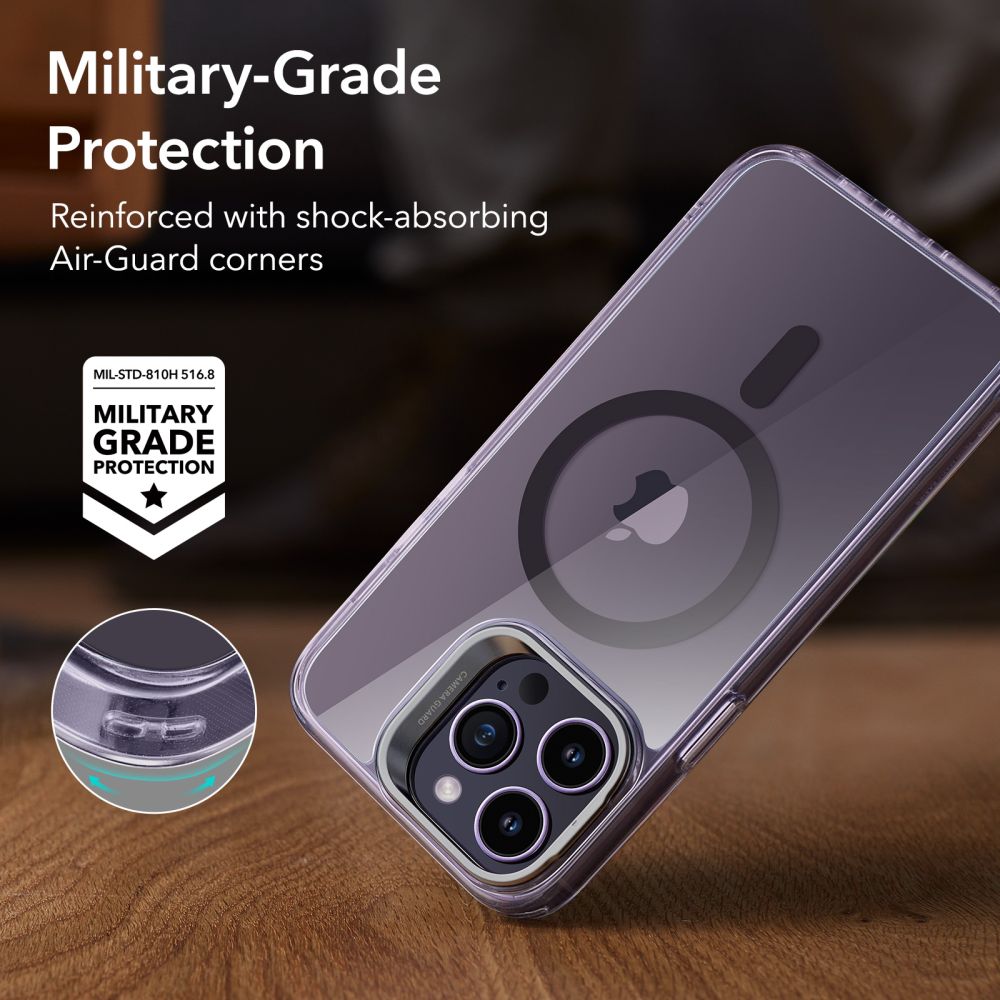 iPhone 14 Pro Classic Kickstand Halolock MagSafe Clear/Purple