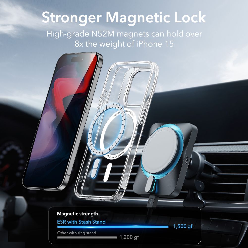 iPhone 15 Pro Classic Kickstand Halolock MagSafe Clear