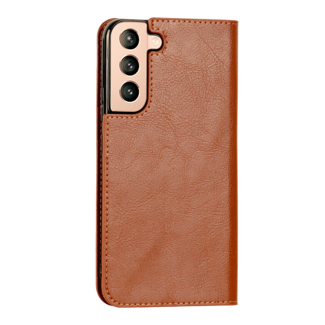 Samsung Galaxy S22 Genuine Leather Wallet Case Brown