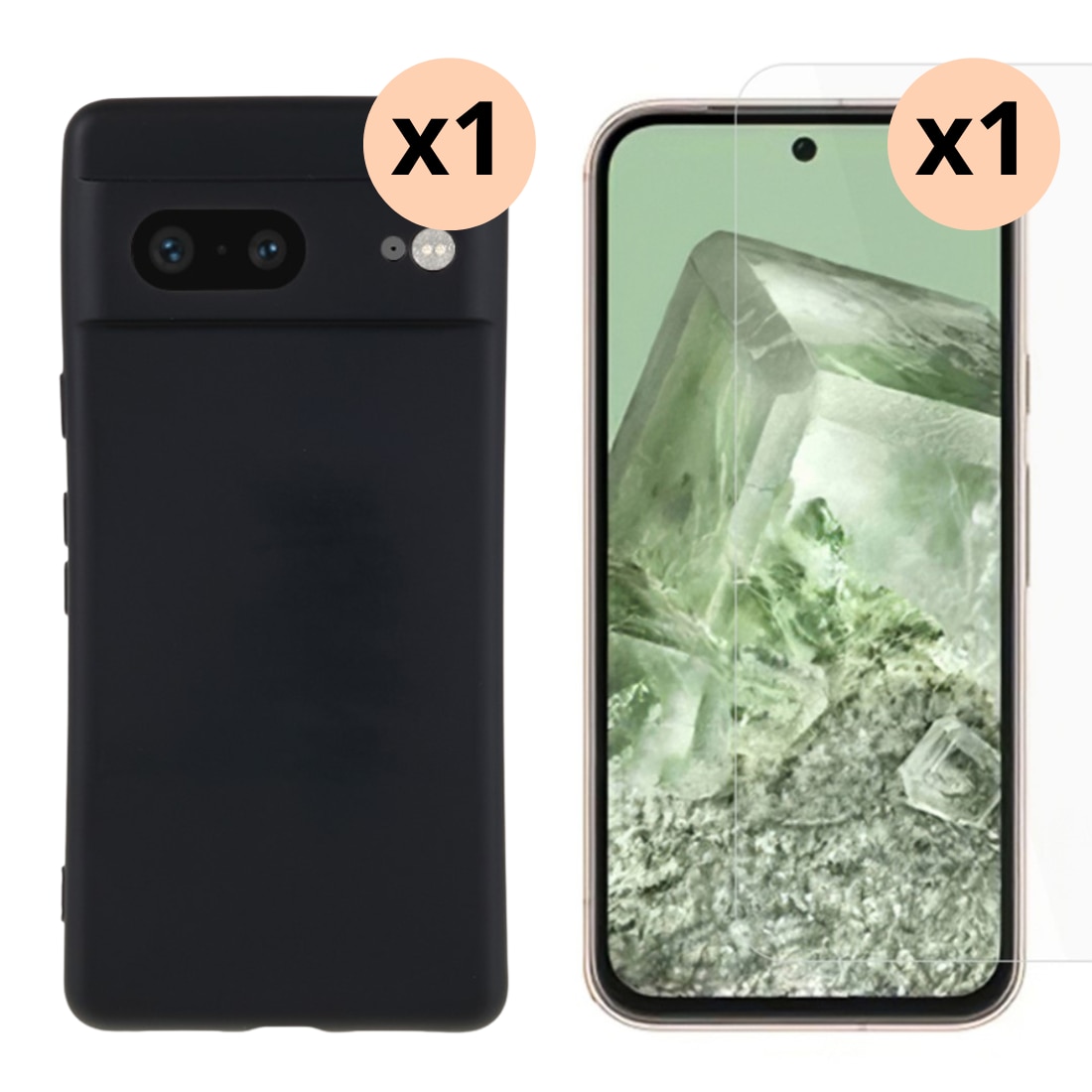Google Pixel 8a Kit w. TPU Case and Screen Protector