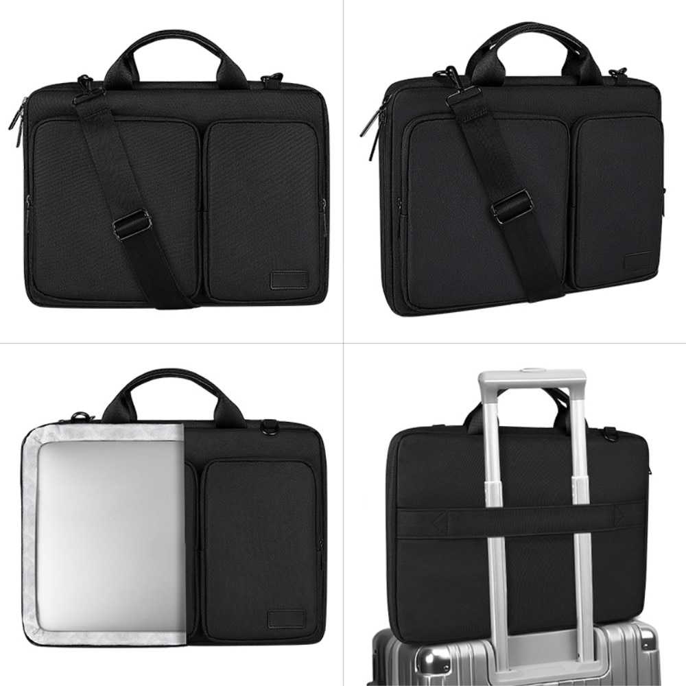 Laptop bag with shoulder strap and storage 16" Black