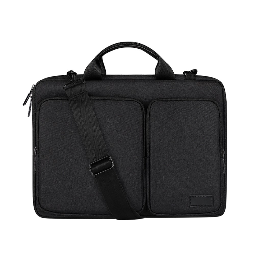 Laptop bag with shoulder strap and storage 13,3" Black
