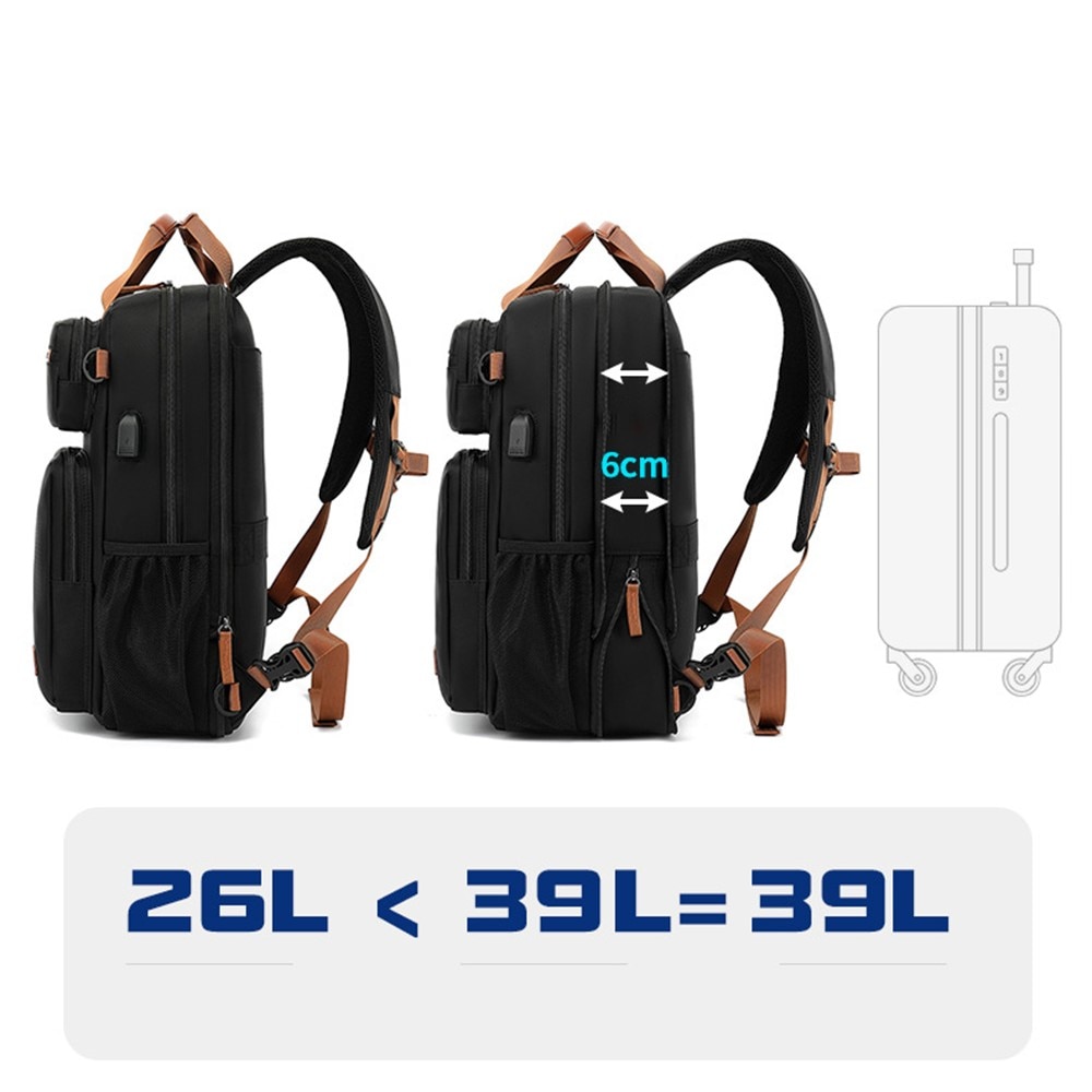 Water-resistant Laptop Backpack up to 15.6 inches Black