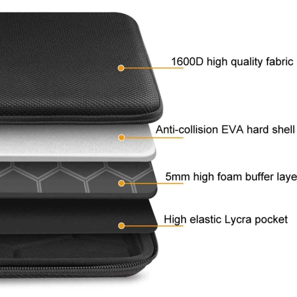 Shock-resistant EVA Laptop Case 13,3" Black