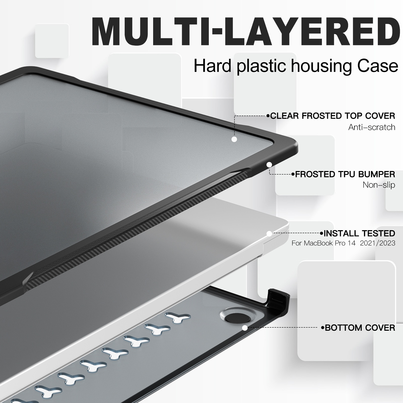 Stöttåligt Skal Apple MacBook Pro 14 2023 Svart