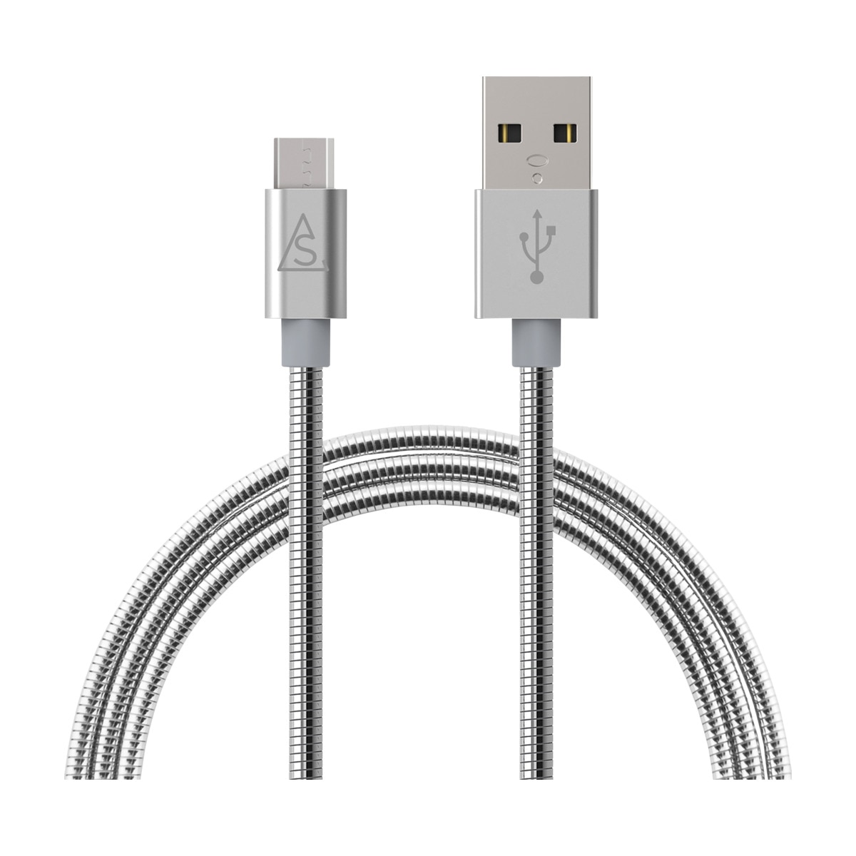 USB-A to MicroUSB Cable 1 meter Metallic Silver