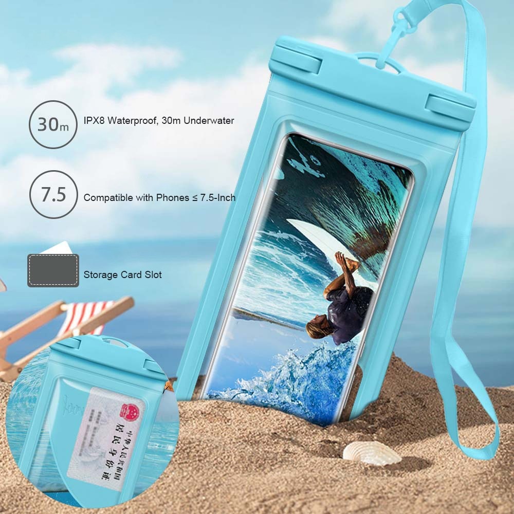 Waterproof Mobile Pouch with Strap, Black