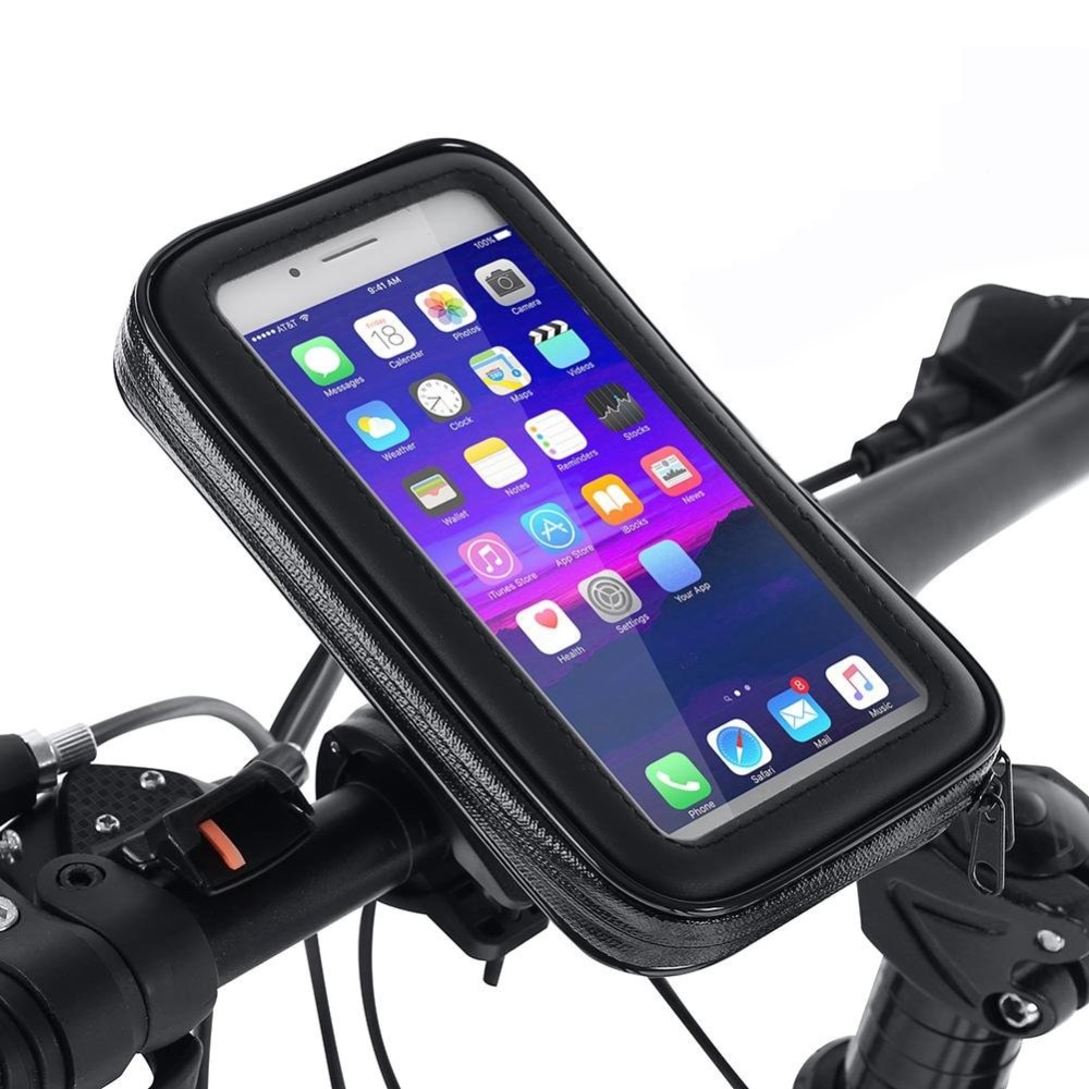 Waterproof mobile holder for bicycle/motorcycle XXL Black